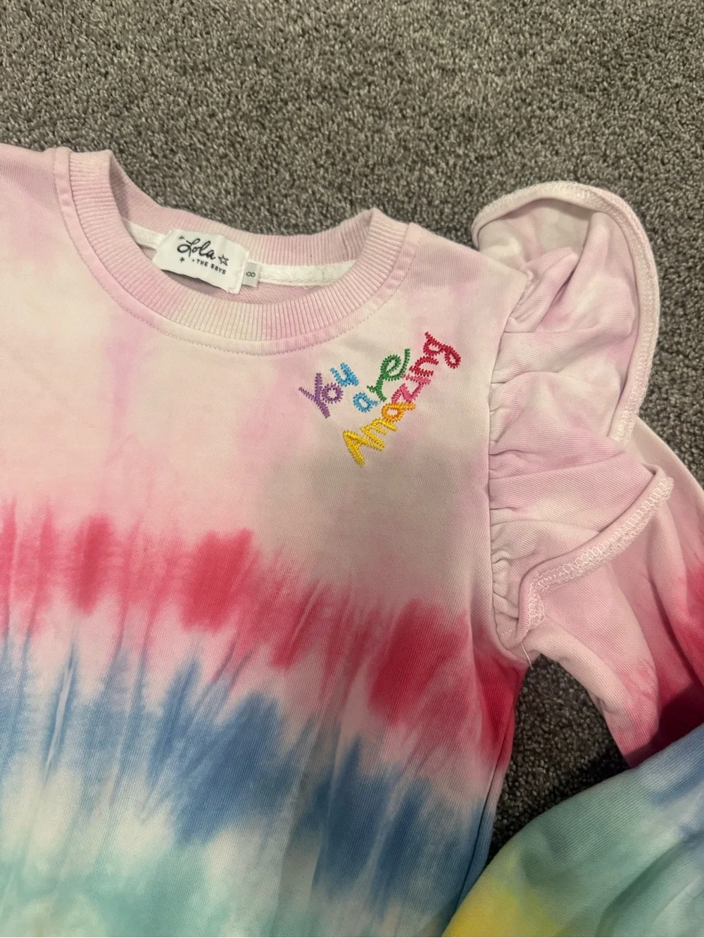 Lola + The Boys Ruffle Tie Dye Sweatshirt Sz 8